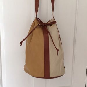 Vintage Saks Leather bucket bag